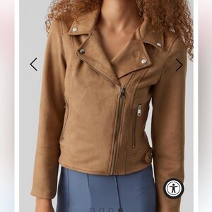 NAVY Vero Moda Faux Suede Bomber Jacket